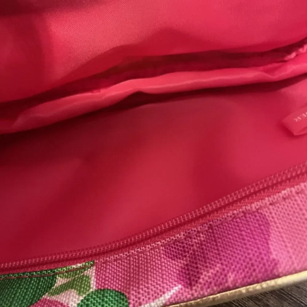 Lilly Pulitzer for Estee Lauder Pink Floral Makeup Cosmetic Bag Travel Vacation